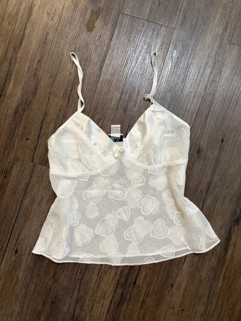 y2k sheer white cami tank top
